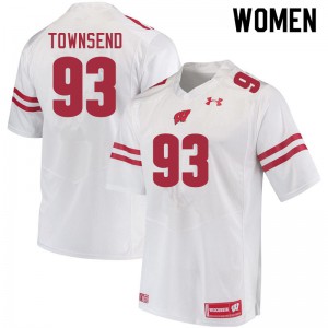 #93 Isaac Townsend Wisconsin Badgers Women Football Jersey White