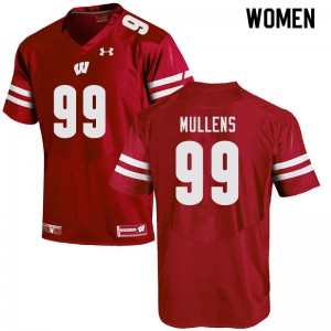 #99 Isaiah Mullens Wisconsin Women Football Jersey Red