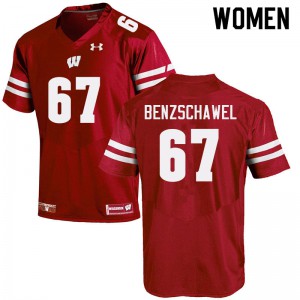 #67 JP Benzschawel Wisconsin Badgers Women High School Jersey Red