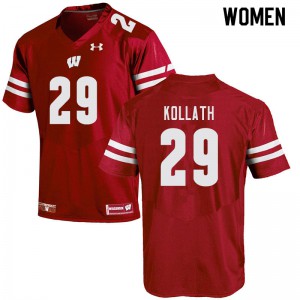 #29 Jackson Kollath University of Wisconsin Women Official Jerseys Red