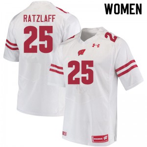 #25 Jake Ratzlaff Wisconsin Badgers Women Alumni Jersey White