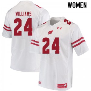 #24 James Williams UW Women Football Jerseys White