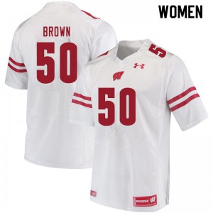 #50 Logan Brown University of Wisconsin Women University Jerseys White