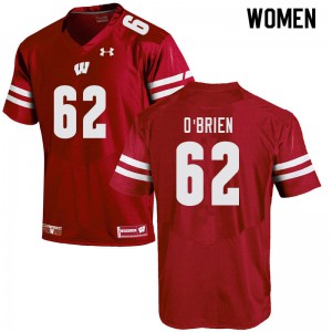 #62 Logan O'Brien Wisconsin Women Football Jersey Red