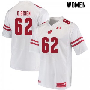 #62 Logan O'Brien Wisconsin Badgers Women University Jerseys White