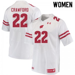 #22 Loyal Crawford Wisconsin Badgers Women Official Jerseys White
