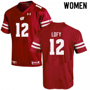 #12 Max Lofy University of Wisconsin Women NCAA Jersey Red