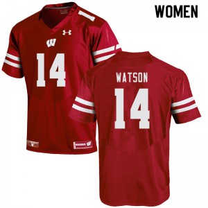 #14 Nakia Watson University of Wisconsin Women Embroidery Jersey Red
