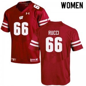 #66 Nolan Rucci Badgers Women High School Jerseys Red