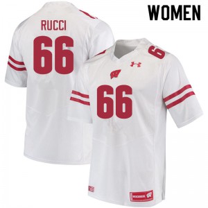 #66 Nolan Rucci Wisconsin Badgers Women Official Jerseys White