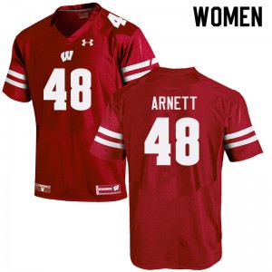 #48 Owen Arnett Wisconsin Women Football Jerseys Red