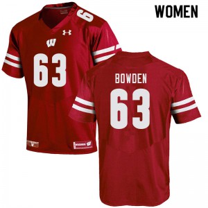 #63 Peter Bowden Wisconsin Badgers Women College Jerseys Red
