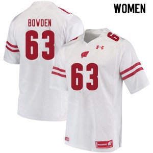 #63 Peter Bowden Badgers Women Football Jerseys White