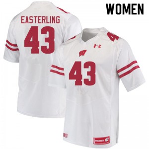 #43 Quan Easterling Wisconsin Women Football Jerseys White