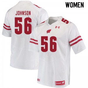 #56 Rodas Johnson University of Wisconsin Women Embroidery Jerseys White