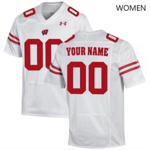 #00 Custom Wisconsin Women NCAA Jerseys White