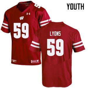 #59 Andrew Lyons University of Wisconsin Youth University Jerseys Red