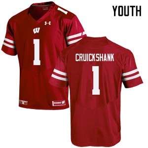 #1 Aron Cruickshank Badgers Youth University Jerseys Red