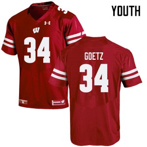 #34 C.J. Goetz Wisconsin Youth Football Jersey Red