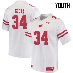 #34 C.J. Goetz University of Wisconsin Youth University Jersey White