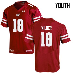 #18 Collin Wilder Badgers Youth Stitched Jerseys Red