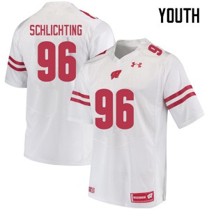#96 Conor Schlichting UW Youth College Jersey White