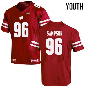#96 Cormac Sampson Wisconsin Youth Stitch Jersey Red