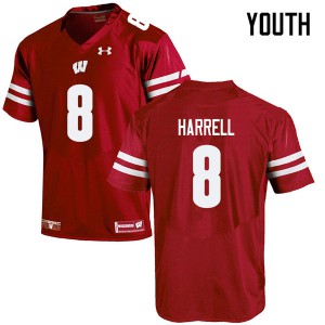 #8 Deron Harrell Wisconsin Youth Embroidery Jerseys Red