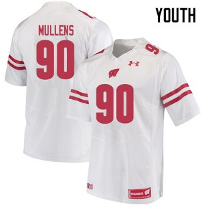 #90 Isaiah Mullens Wisconsin Youth Football Jerseys White