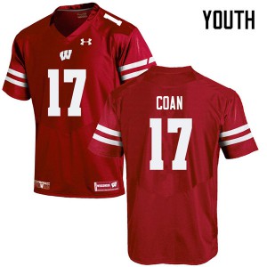 #17 Jack Coan Wisconsin Badgers Youth College Jersey Red