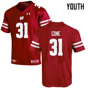 #31 Madison Cone Badgers Youth Stitched Jersey Red