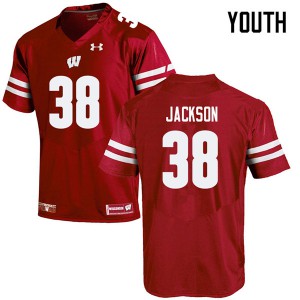 #38 Paul Jackson Wisconsin Badgers Youth Official Jersey Red