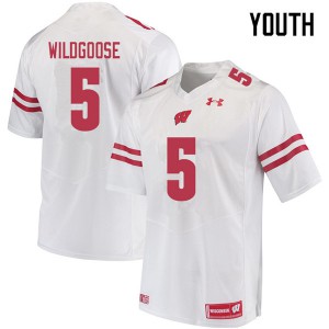 #5 Rachad Wildgoose University of Wisconsin Youth Embroidery Jersey White