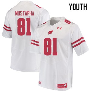 #81 Taj Mustapha University of Wisconsin Youth University Jersey White