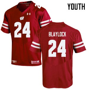 #24 Travian Blaylock Badgers Youth Official Jersey Red