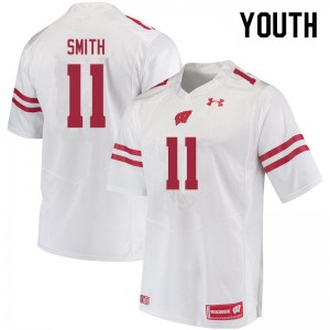 #11 Alexander Smith Badgers Youth High School Jerseys White