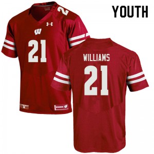 #21 Caesar Williams University of Wisconsin Youth College Jersey Red