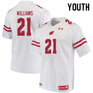 #21 Caesar Williams UW Youth Stitched Jersey White