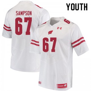 #67 Cormac Sampson Wisconsin Youth Player Jerseys White