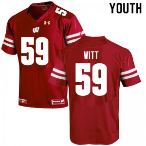 #59 Aaron Witt Badgers Youth Embroidery Jerseys Red