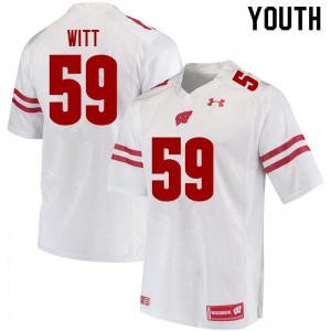 #59 Aaron Witt University of Wisconsin Youth Player Jerseys White