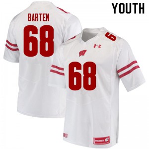 #68 Ben Barten UW Youth Stitch Jerseys White