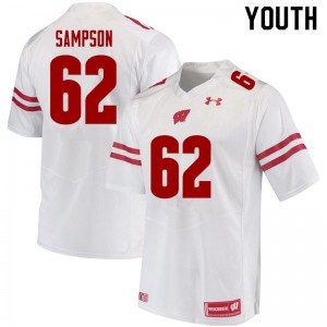 #62 Cormac Sampson Wisconsin Youth College Jersey White