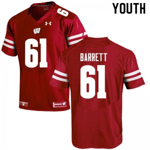 #61 Dylan Barrett UW Youth Official Jerseys Red