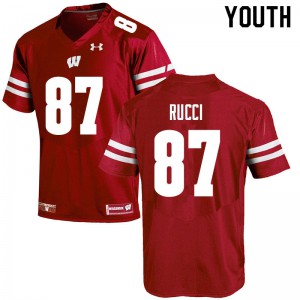 #87 Hayden Rucci Badgers Youth Stitch Jersey Red
