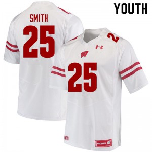 #25 Isaac Smith Badgers Youth College Jerseys White