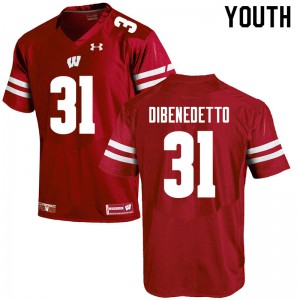 #31 Jordan DiBenedetto Wisconsin Badgers Youth University Jerseys Red