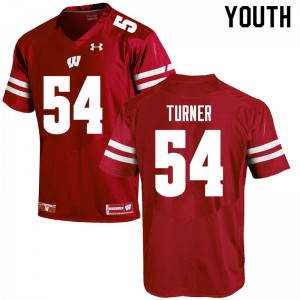 #54 Jordan Turner Badgers Youth Official Jerseys Red