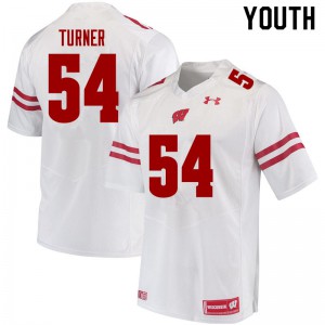 #54 Jordan Turner Badgers Youth University Jerseys White