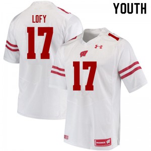 #17 Max Lofy Wisconsin Badgers Youth University Jerseys White
